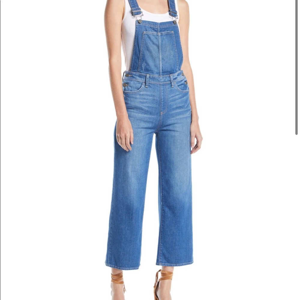 PAIGE Nellie Culotte Denim Overall with Raw Hem